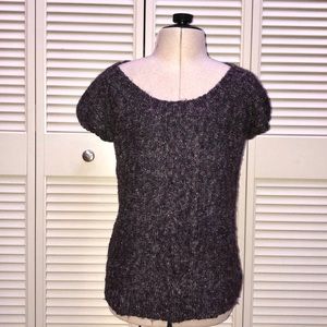 Short sleeve purple sweater